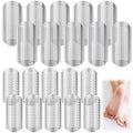20 Pack Silver Foot File Replacement Blades Callus Remover Pedicure Rasp - Detachable Stainless Steel Scrubber for Hard Skin