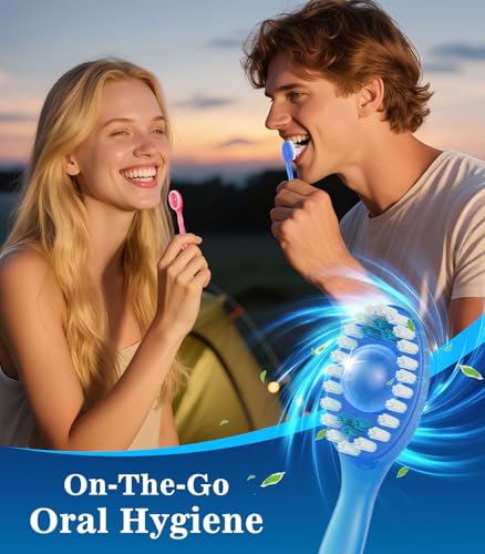 72 Pack 5-in-1 Disposable Travel Toothbrush Set - Mixed Flavors