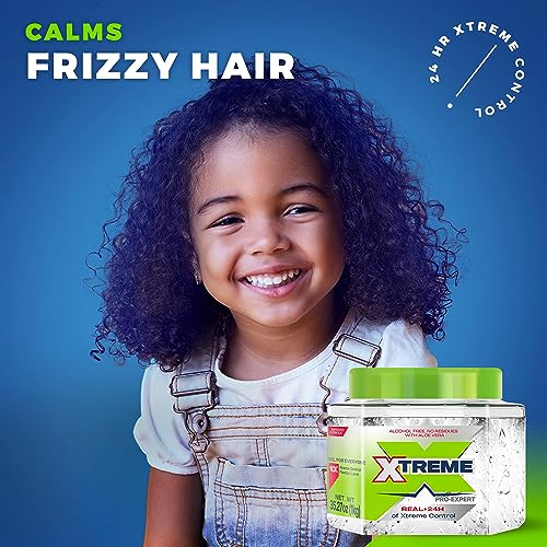 Aloe Hair Gel - Clear Styling Gel with 24-Hour Hold, Alcohol-Free, 35.27 oz Jar, Pack of 6 - Suitable for All Hair Types