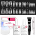 Beetles Gel Nail Kit Medium Almond with 576 Half Matte Nail Tips & UV Lamp (B-Almond M 576pcs)