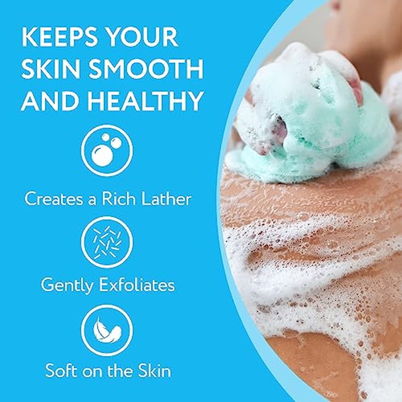 IMPRESA Mesh Bath & Shower Loofah Sponges - 5-Inch - Pack of 6 Gentle Exfoliating Body Scrubber & Bath Pouf - Home & Travel Loofah Pack - Durable Quick-Dry Shower Sponge