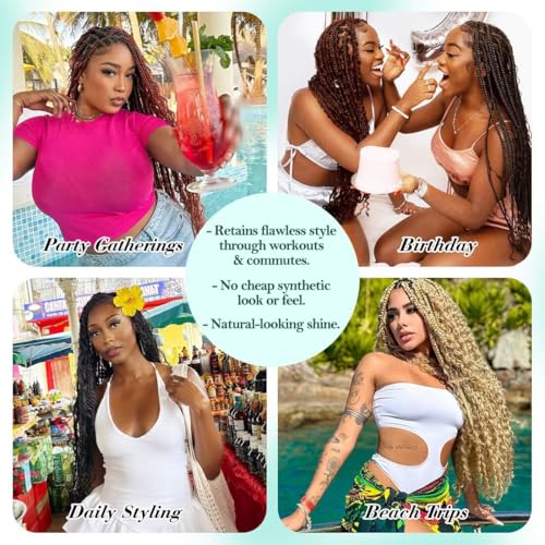 MAKAMAKA 100g 16 Inch Deep Wave Braiding Hair #1B Boho Virgin Human Hair