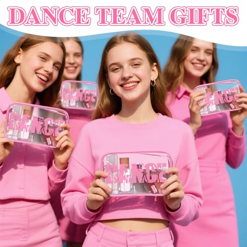 Kacctyen 24 Pack Pink PVC Dance Makeup Bags with Clear Waterproof Design