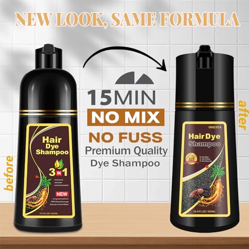 iemoKoda Dark Brown Plant-Based Hair Color Shampoo 3-in-1 for Grey Coverage