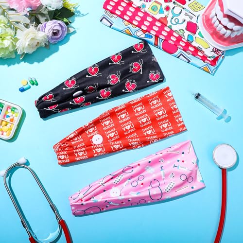 20 Pack Nurse Headbands with Buttons for Masks, Women’s Hair Accessories
