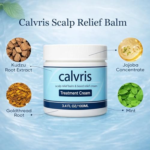 Calvris Scalp Relief Balm with Kudzu & Jojoba Extracts - 3.4 Fl Oz (Pack of 1)
