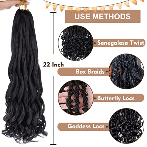 Pre Stretched French Curly Braiding Hair 22 Inch - P1B/27/613, 9 Packs