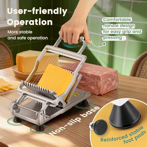 Huanyu Commercial Cheese Slicer with Stainless Steel Blades, Adjustable Thickness
