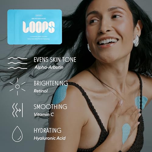 LOOPS Hyper Smooth Dark Spot Hydrogel Body Masks, Smooth, Refine, and Reduce Dark Spots - Body Patches Assorted Sizes (Pack of 6)