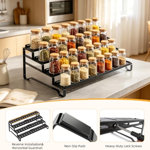 Attelite 4-Tier Expandable Can Organizer for Pantry, 2 Pack - Metal Canned Food Storage Rack