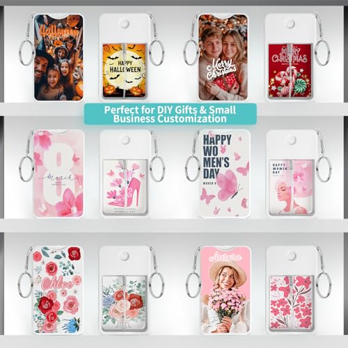 6 Pack Customizable Sublimation Card Perfume Spray Bottles 1FL.OZ White