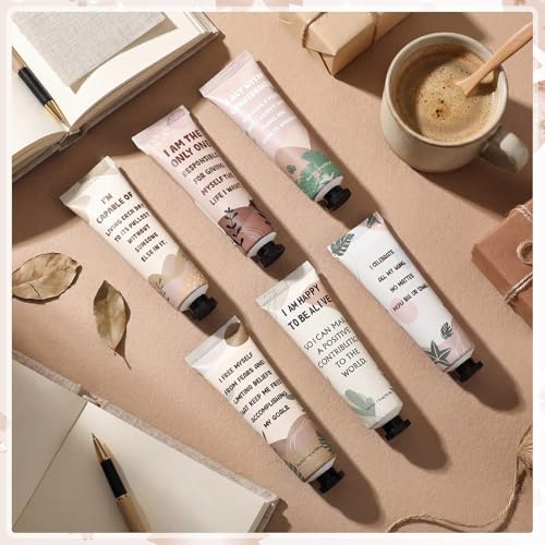 Loopeer 48 Pcs Positive Affirmation Gifts Bulk Hand Cream Gift Set Small Motivational Stress Relief Gift for Coworker Staff Teacher Nurse Women Dry Cracked Hands Travel Size Moisturizing