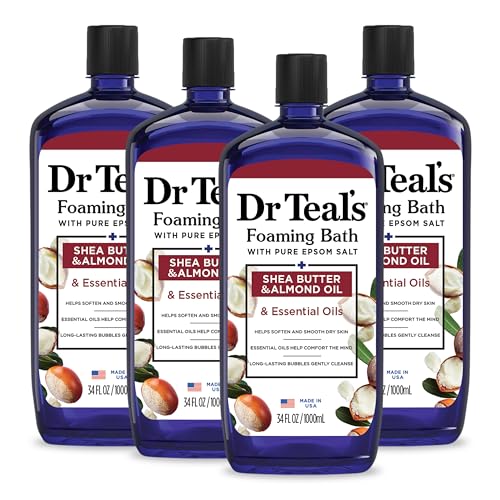 Dr Teal's Shea Butter & Almond Foaming Bath with Epsom Salt - Self-Care, Pack of 4