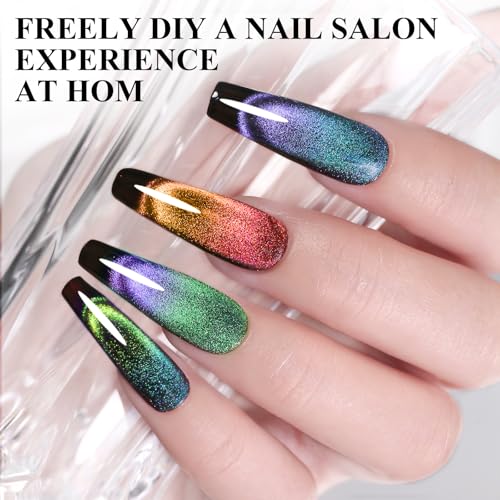 Imtiti 6Pcs 9D Cat Eye Gel Nail Polish Kit 10ml Long Lasting Soak Off UV LED Magnetic Polish for Nail Art Salon DIY at Home Gift for Women