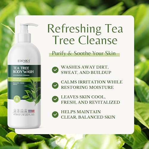 Tea Tree Body Wash 16 Fl Oz Pack of 2 - Deep Cleansing & Refreshing Skin Care