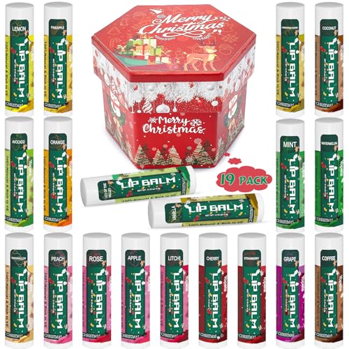 Natural Lip Balm Set with 19 Flavors - Moisturizing & Soothing Lip Care