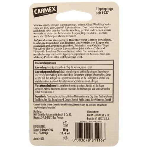 Carmex Cherry Lip Balm SPF 15 0.35 oz (Pack of 12)