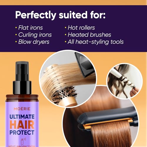 Moerie Heat Protectant Spray for Hair – Thermal Shield up to 450°F, Anti-Frizz & Shine