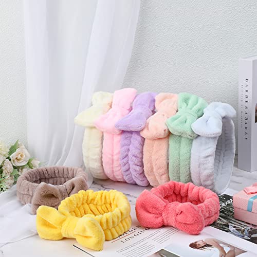Yinder Pure Style 40 Pack Coral Fleece Bow Facial Headbands - Makeup & Skincare