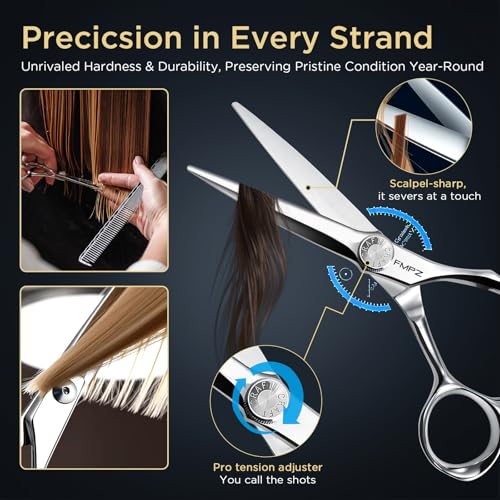 5.5'' Professional Hair Cutting Scissors with Japanese SUS440C Steel - Ergonomic Barber Shears for Salon & Home Use