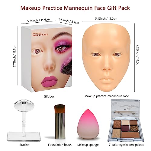 Laokiiy Silicone Makeup Practice Face Full White 5D Mannequin for Eyelash & Eyeshadow