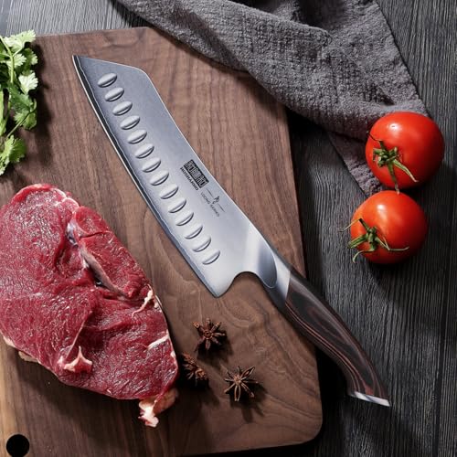 7 Inch Japanese Chef Knife - Ultra Sharp Santoku Kitchen Knife Variation of THIS listing