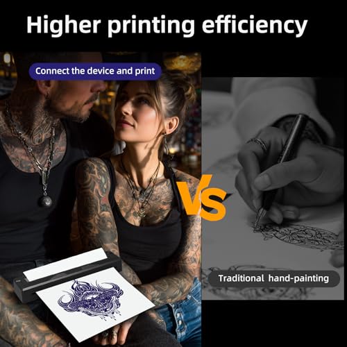Portable Thermal Tattoo Stencil Printer with Transfer Paper for Artists & Beginners