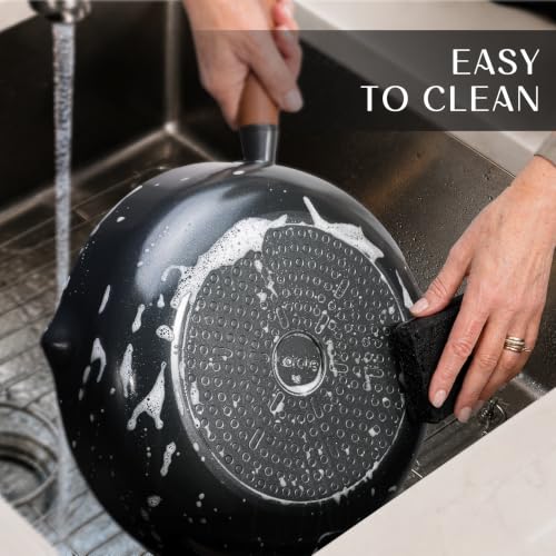 Ceramic Cookware Set - 21 Pieces with Non-Stick Coating & Glass Lids - Black