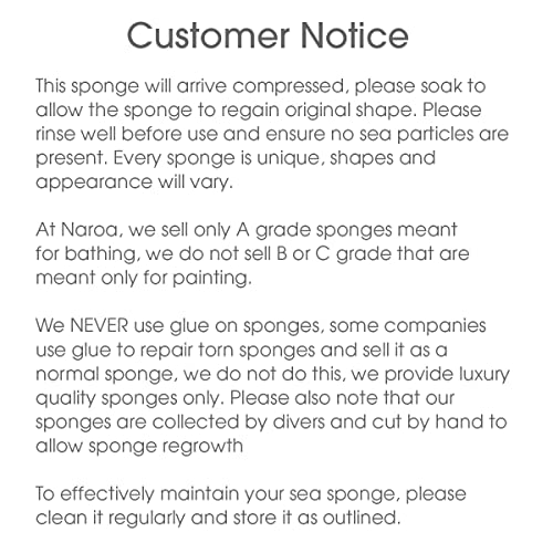 Naroa X Large Natural Shower Sponge - Unbleached Body Scrubber Loofah, Eco-Friendly & Plastic-Free