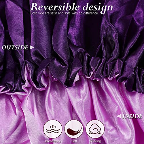 10-Pack Satin Sleep Bonnet for Women, Reversible & Adjustable Hair Caps