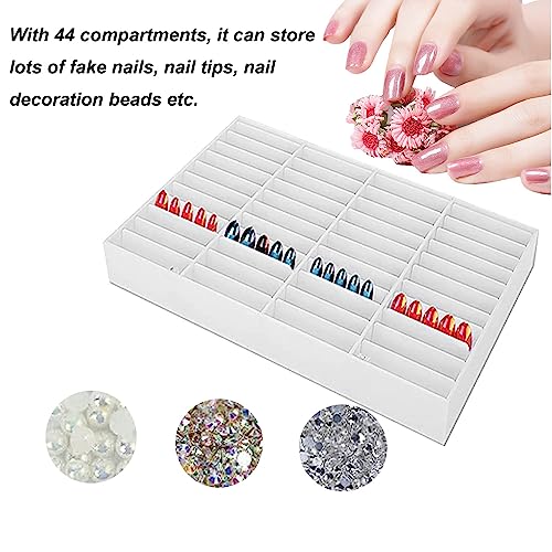 StepOK Nail Display Box with 44 Dividers – Clear Nail Art Organizer