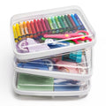 Clear Hard Shell Zipper Case Set - Portable Cosmetic & Storage Organizers - White / M3