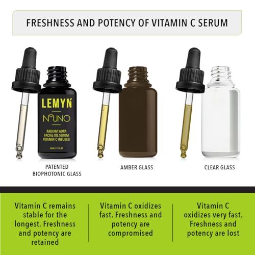 Lemyn Organics Hydrate & Glow Face Oil 0.5 Fl Oz Vitamin C & E Serum - Natural, Handcrafted in CA