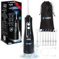Advance Black Cordless Dental Water Flosser with 4 Modes & 8 Tips - 310ML