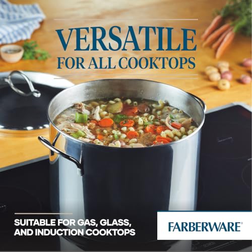 16 Quart Stainless Steel Stockpot with Lid - Heavy Duty Cookware for Soup Chili & Broth - Variation of Stockpot 16 Quart