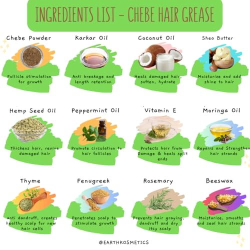 Hair Growth Chebe Hair Grease with Herbs & Oils for Scalp Nourishment - 6.05 Oz
