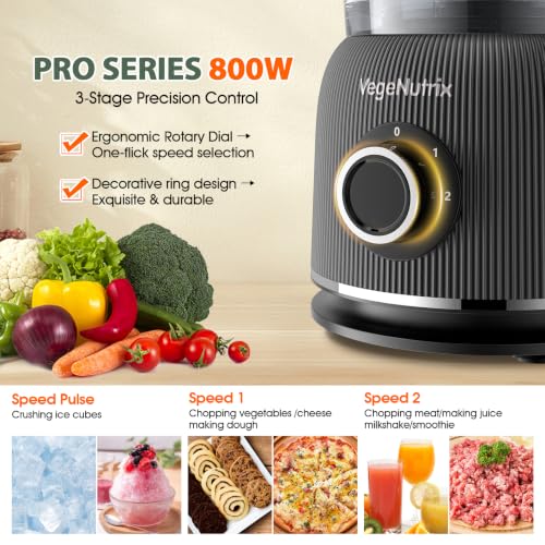 Food Processor and Blender Combo - 88 oz Food Chopper with Manual Control