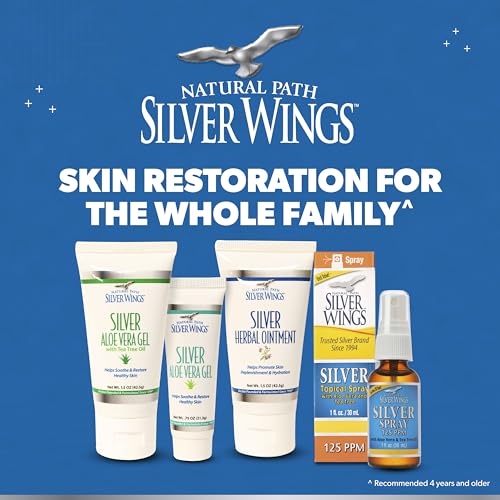 Natural Path Silver Wings 200ppm Silver with Aloe Vera Gel and Tea Tree Oil - Soothing Skin Care - 1.5 oz