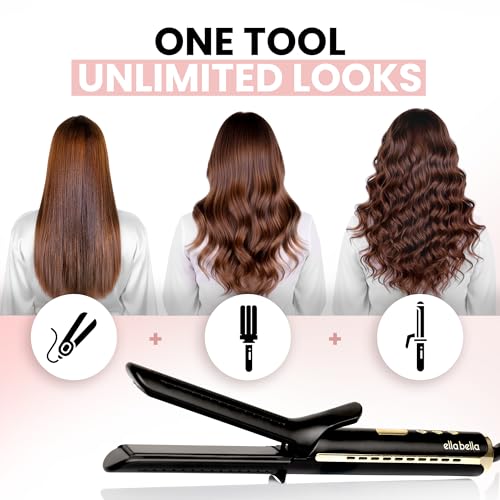 2-in-1 Hair Straightener and Curling Iron with Ceramic Plates