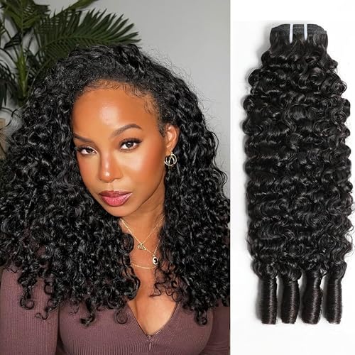Human Hair Extensions Burmese Curly Bundles 14 Inch Natural Color Spiral End Variation