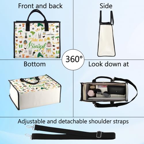LEVLO Brazil Culture Travel Cosmetic Bag - World Cup Souvenir Gift Zipper Pouch Bag For Traveler
