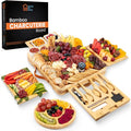 Bamboo Charcuterie Board Gift Set with Hidden Drawers & Knives - Housewarming & Wedding