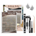 JMS&JMS Vivid Lash Clusters Kit Natural Cluster Lashes Invisible Band with Lash Bond and Seal Eyelash Applictor Lash Remover Eyelash Brush Lash Extension Kit for Beginner (Coco-8-18mix)