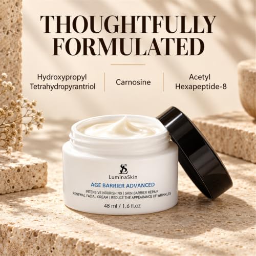 Age Barrier Advanced Wrinkle Fix & Interrupter Face Cream 1.6 Fl Oz - Anti-Aging Moisturizer with Carnosine & Peptides