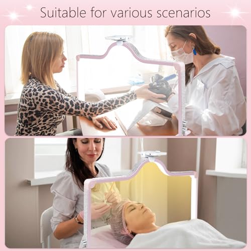 34-Inch Pink Nail Desk Light with 3-Level Dimming & Phone Holder