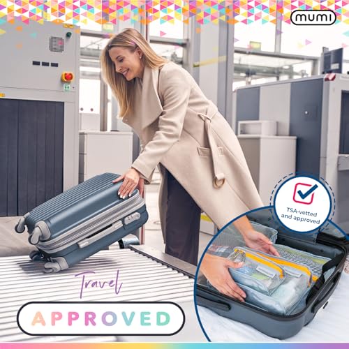 MUMI Travel Toiletry Bag Set of 3 ? Clear TSA Approved Toiletry Bags for Women ? Reusable Water-Resistant Makeup Organizer Pouches for Skincare, Cosmetics, Travel Accessories, Airport Packing - Pink