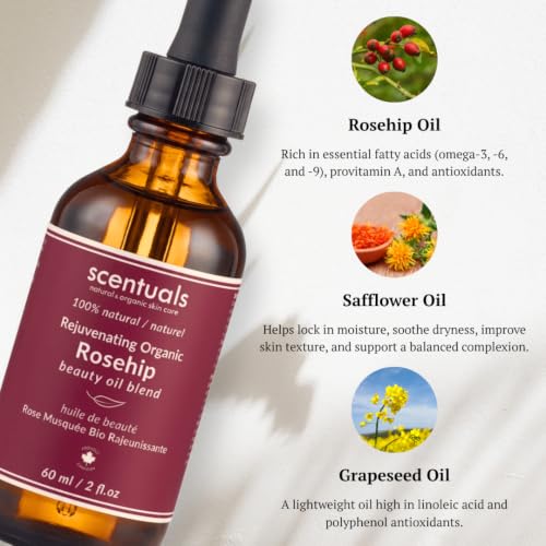 Rosehip Facial Oil Blend - Deep Hydration & Anti-Aging Moisturizer - 2 fl oz (Variation: Rosehip)