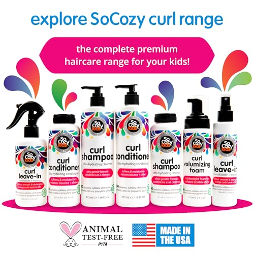 SoCozy Curl Conditioner | For Kids Hair | Softens, Restores Bounce and Shine | No Parabens, Sulfates, Synthetic Colors or Dyes, Sweet-Cr?me, 10.5 Fl Oz