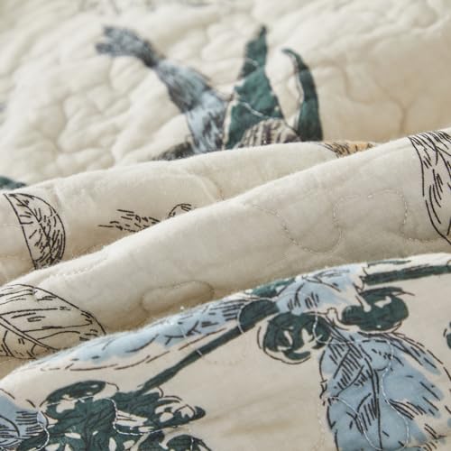 Queen Comforter Set - Birds Printing American Country Style, Beige, 3 Pieces - Variation: Queen / Country Chic