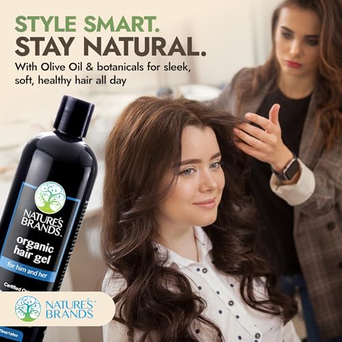 Nature's Brands Organic Hair Gel 16 Fl Oz - No Toxic Synthetic Chemicals